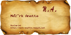 Márk Anetta névjegykártya